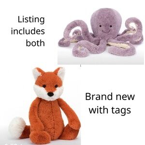 Jellycat Maya Octopus & Fox Plush Toy Set Stuffed Animals